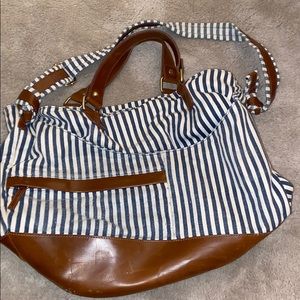 Striped and leather bucket bag from UO